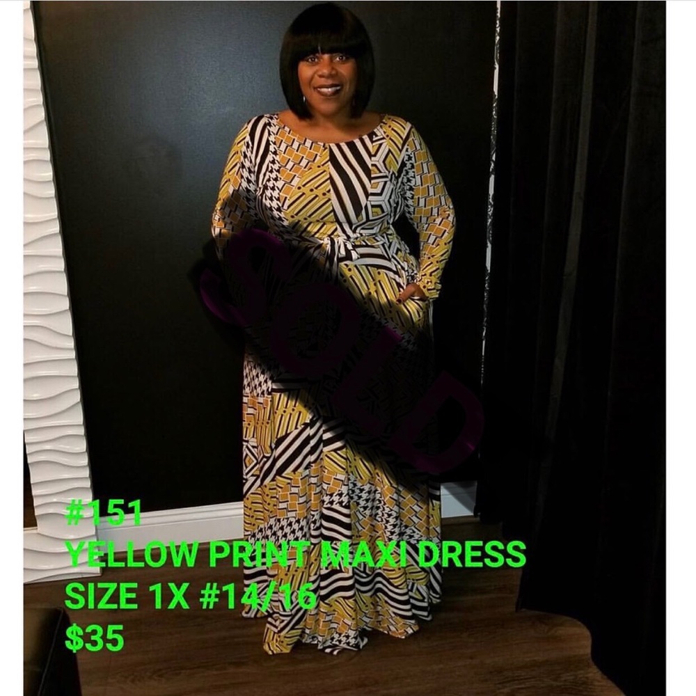 Beautiful Gold & black maxi dress